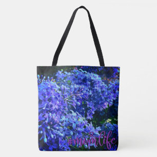 Blaue lila Lila romantische blaue blühende Foto Ma Tasche