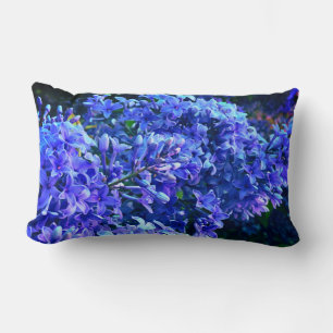 Blaue lila Lila romantisches blaues Foto mit Blume Lendenkissen
