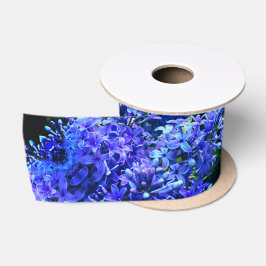 Blaue lila Lila romantisches blaues Foto mit Blume Satinband