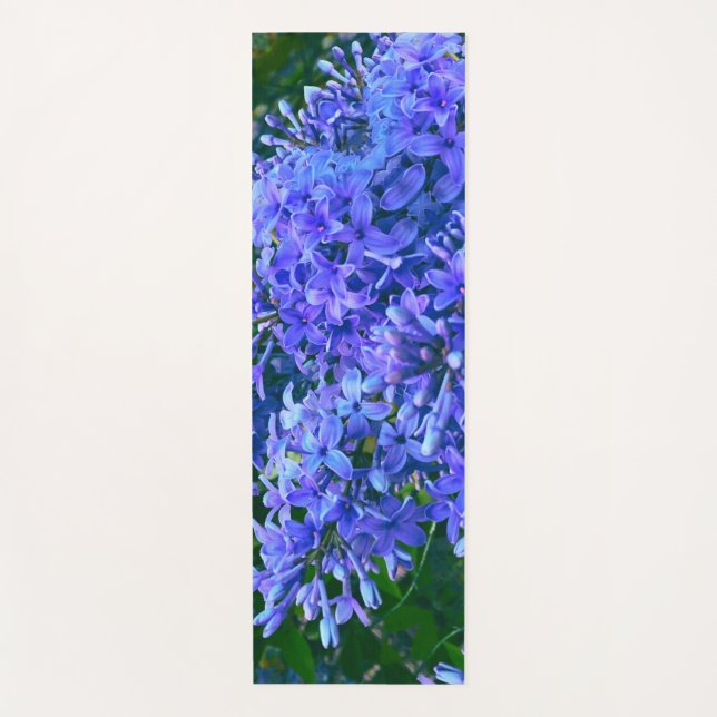 Blaue lila Lila romantisches blaues Foto mit Blume Yogamatte (Vorderseite)