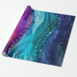 Blaue lila Marmorwellen Geschenkpapier