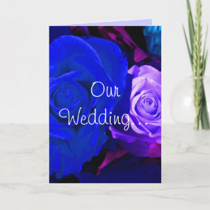 Blaue Lila Rose Einladung