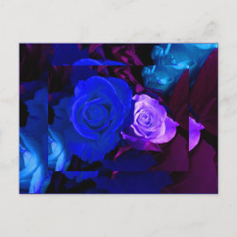 Blaue Lila Rose Postkarte