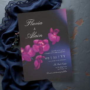 Blaue Lila Schwermütige Dunkle Romantik Orchideen Einladung