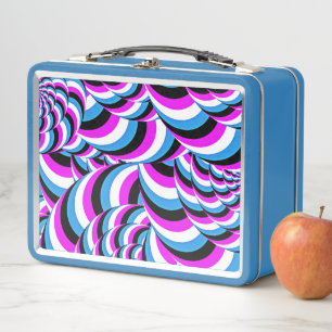 Blaue Lila Tubuläre Wirbel Geo Design Metall Brotdose