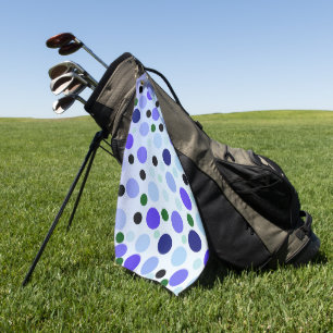 blaue Lila und grüne Polka-Punkte, Golfhandtuch