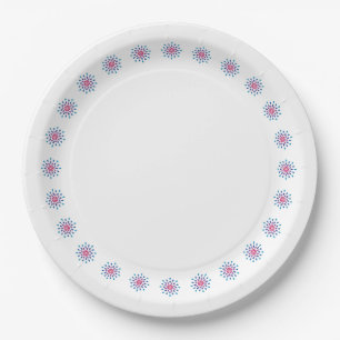 Blaue, lila und rosa Teardrops Pappteller