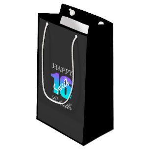 Blaue lila und schwarze Geschenk-Tasche des Kleine Geschenktüte