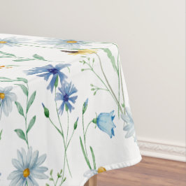Blaue Lila Wasserfarbe Wildblume Tischdecke