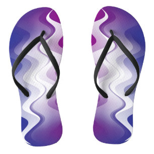 Blaue lila weiße Paar Flip Flops