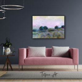 Blaue Lila Wiesenlandschaft Leinwanddruck