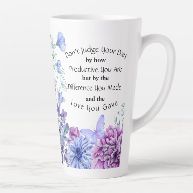Blaue Lila Wildblume Inspiration Milchtasse (Rechts)