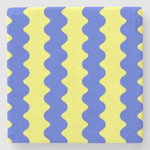 Blaue Limette-Wellenstreifen-Trinkaccessoire in Bo Steinuntersetzer