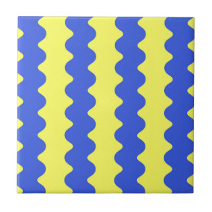 Blaue Limette-Wellig gestreifte moderne Dekorative Fliese