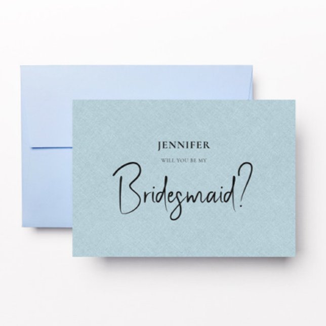 Blaue Linde Weiße Schrift wird Sie meine Bridesmai Einladung (Von Creator hochgeladen)