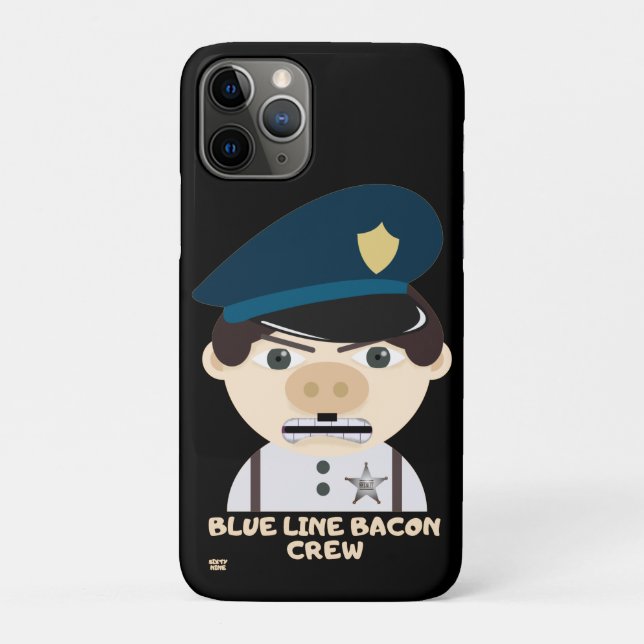 "BLAUE LINE BACON CREW" lustige Polizei Case-Mate iPhone Hülle (Rückseite)