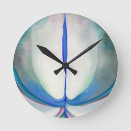 Blaue Linie | Georgia O'Keeffe | Runde Wanduhr