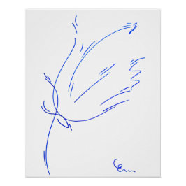 Blaue Linien 2, Reihe "Einfache Striche" Poster