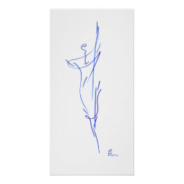 Blaue Linien 3, Reihe "Einfache Striche" Poster
