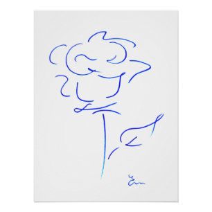 blaue Linien 4 Poster