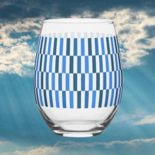 Blaue Linien-Flow-Stemless-Weinglas Weinglas Ohne Stiel