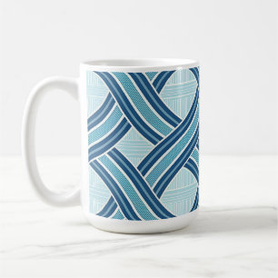 Blaue Linien Muster Kaffeetasse