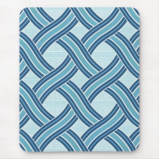 Blaue Linien Muster Mousepad (Vorne)