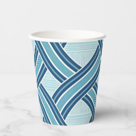 Blaue Linien Muster Pappbecher