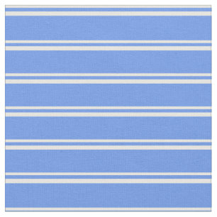 Blaue Linien von Weiß und Cornflower Stoff