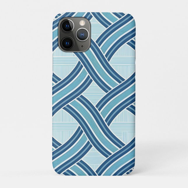 Blaue Linienmuster Case-Mate iPhone Hülle (Rückseite)