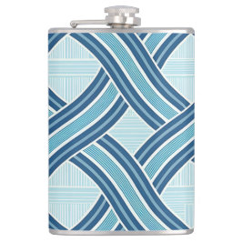 Blaue Linienmuster Flachmann