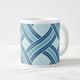 Blaue Linienmuster Jumbo-Tasse