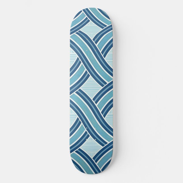 Blaue Linienmuster Skateboard (Vorderseite)