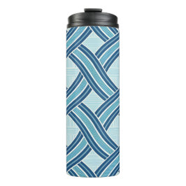 Blaue Linienmuster Thermosbecher