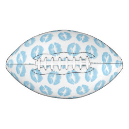Blaue Lippen, Lippenmuster, blauer Lipstick, Kuss Football