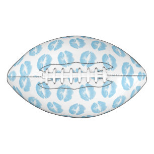 Blaue Lippen, Lippenmuster, blauer Lipstick, Kuss Football
