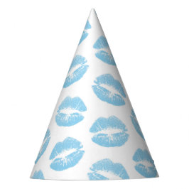 Blaue Lippen, Lippenmuster, blauer Lipstick, Kuss Partyhütchen