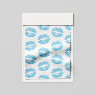 Blaue Lippen, Lippenmuster, blauer Lipstick, Kuss Stoff