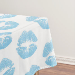 Blaue Lippen, Lippenmuster, blauer Lipstick, Kuss Tischdecke