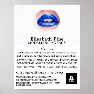 Blaue Lippen, Modellierungsagentur, Modell-Agent Poster