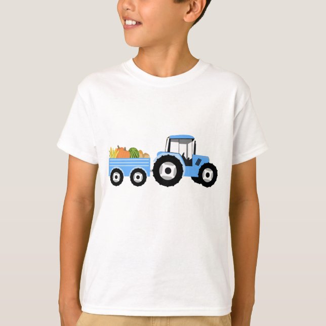 Blaue LKW-Farm T-Shirt (Vorderseite)
