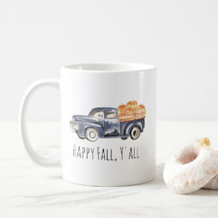 Blaue LKW-Kürbis-Tasse - "glücklicher Fall, Sie  Kaffeetasse