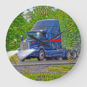 Blaue LKW-Mauer-Uhr für den Schwertransport Große Wanduhr