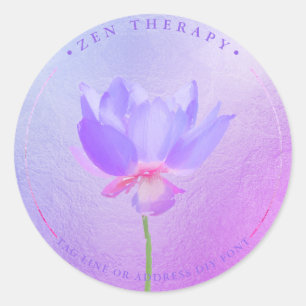 Blaue Lotus-Lila-Ombre-Aufkleber bemalt Runder Aufkleber