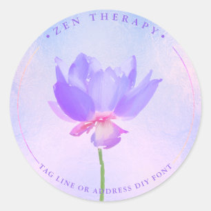 Blaue Lotus-Lila-Ombre-Aufkleber bemalt Runder Aufkleber