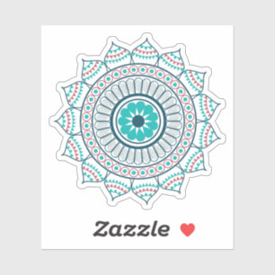 Blaue Lotus-Mandala Aufkleber