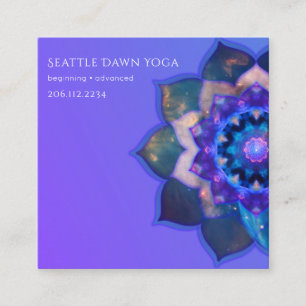 Blaue Lotus-Mandala Quadratische Visitenkarte