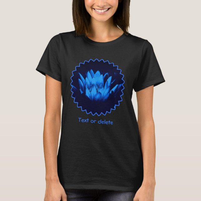 Blaue Lotusblume Personalisiert  T-Shirt (Vorderseite)