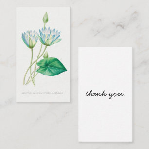 Blaue Lotusblüten-Blumen-Botanik-Dankeskarten Visitenkarte