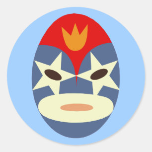 Blaue Lucha-Libre-Maske Runder Aufkleber